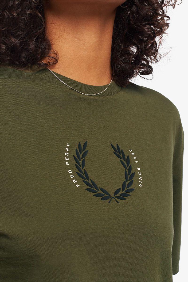 Green Fred Perry Laurel Wreath Women's T Shirts | PH 2039ILHS